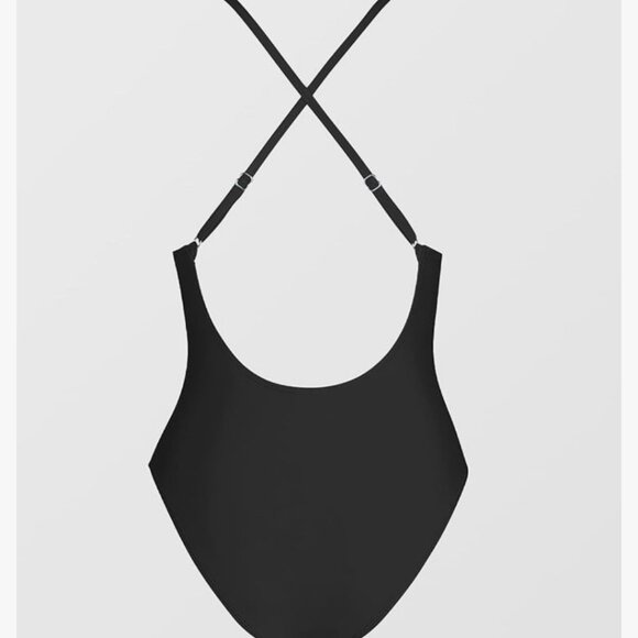 Black one piece front plunge swimsuit - Picture 4 of 9